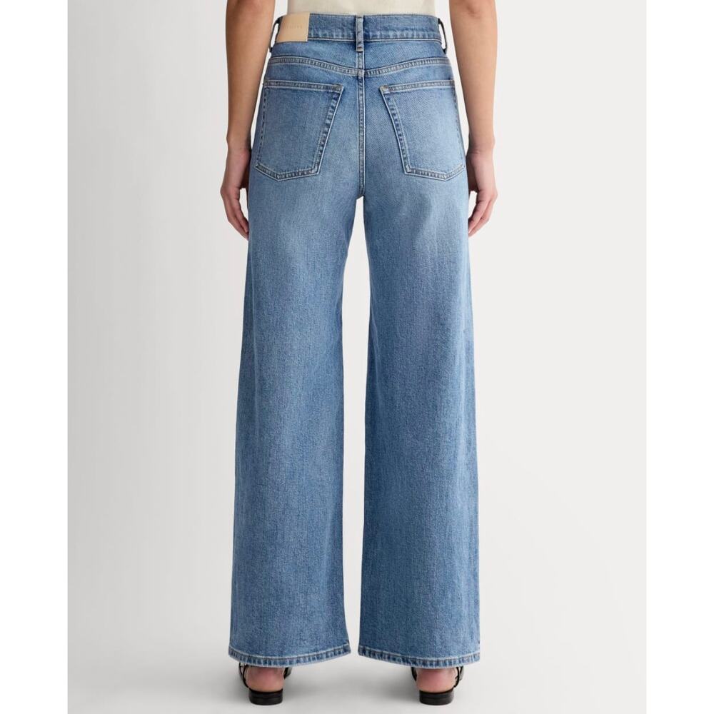 Everlane The Way-High Sailor Jean Vintage Blue Wide Leg High Rise Denim 26Short - Picture 4 of 11